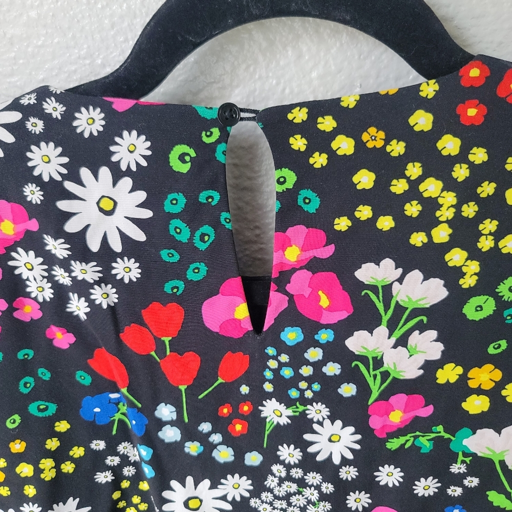 The Kooples NWT Joyful Floral Print Cut Out Dress Size 2/Medium In Black Floral - Picture 11 of 14